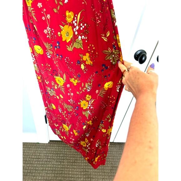 EXPRESS Floral Off The Shoulder Smocked Side Slit Bohemian Maxi Dress Size S - Picture 10 of 13
